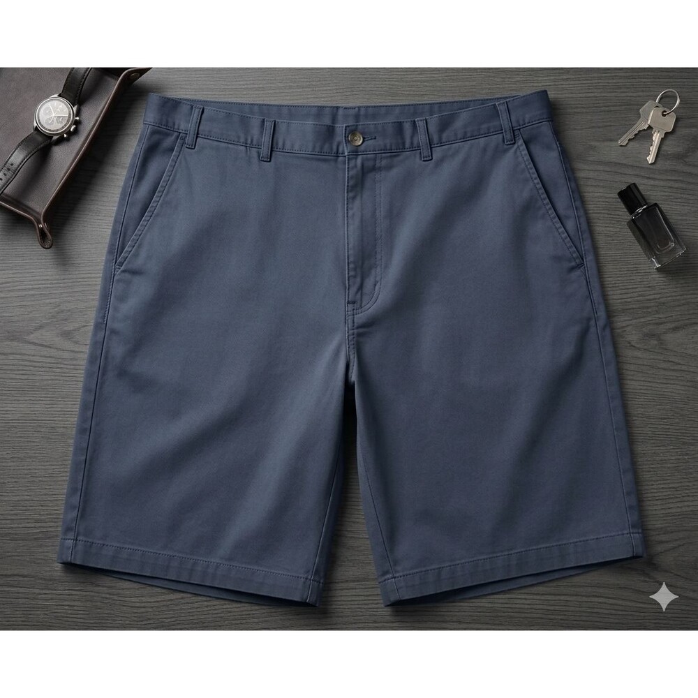 Roundtree & Yorke Men’s Shorts Size 44 Gray 10” Inseam Casual Cotton Chino